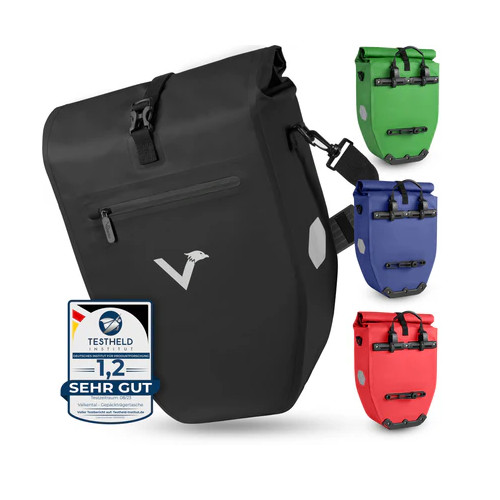 Valkental Bike Bag Gepäckträgertasche, Black - 28l Volumen