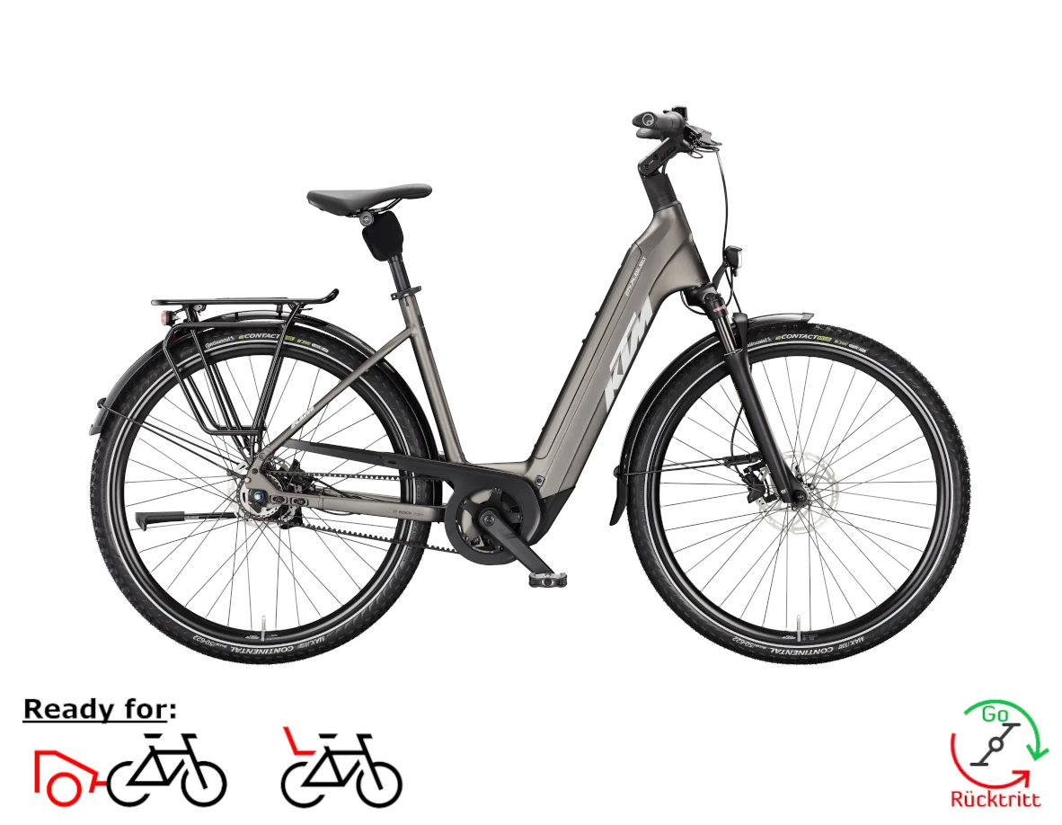 KTM Macina City 830 PX RT Belt, Wave, S46 - 800Wh, Rücktritt, machine grey matt, 28"