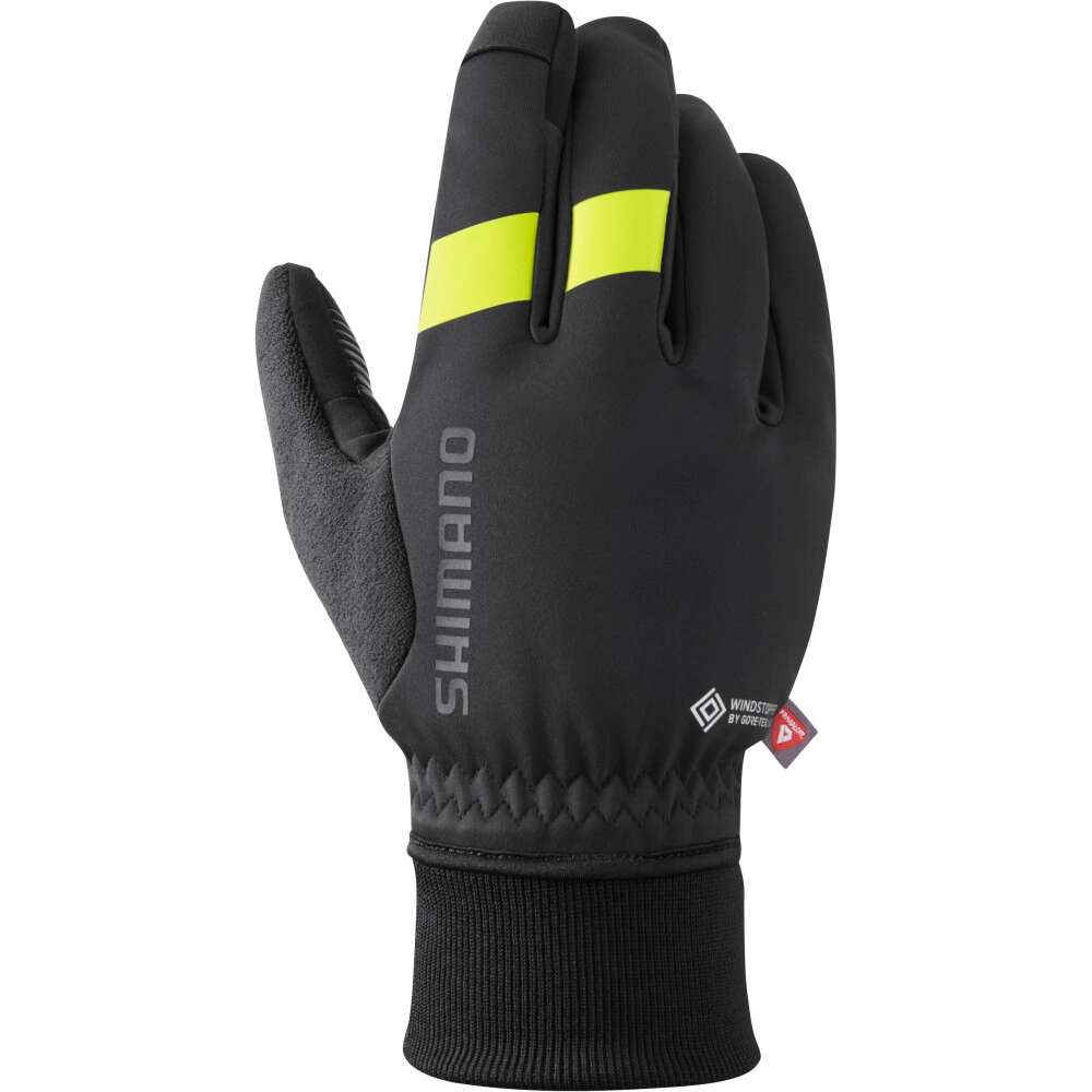 Shimano Windstopper Primaloft Gloves Black/Yellow  - Größe XXL, atmungsaktiv und winddicht