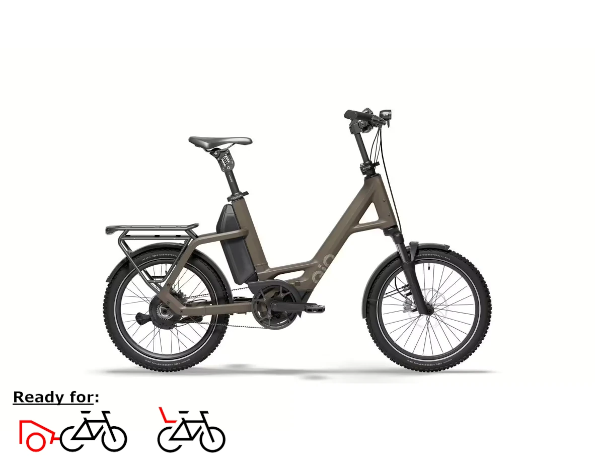 QiO Compact CXNINEx, unisex - 800WH, Freilauf, dark olicve matt, 20"