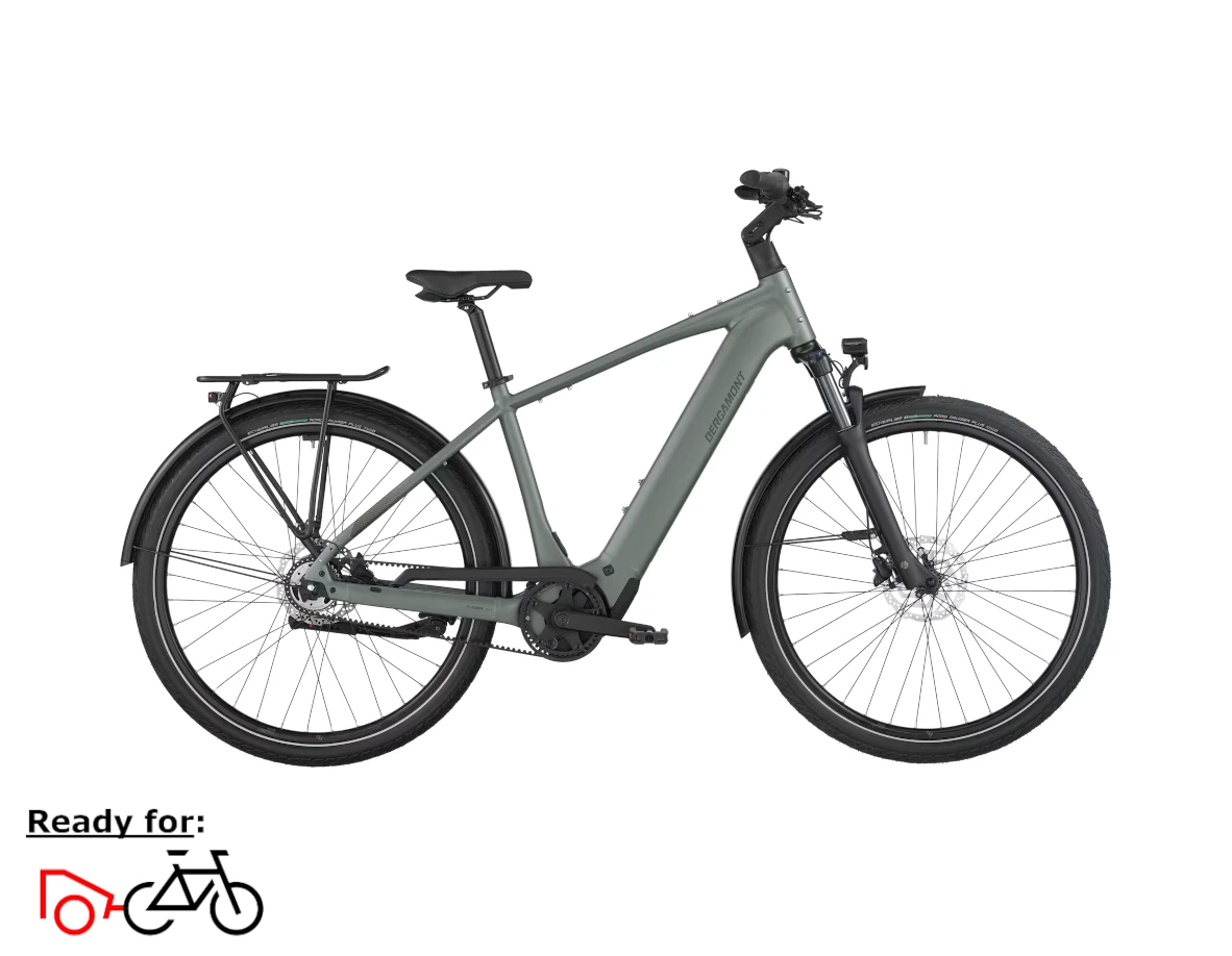 Bergamont E-Horizon Tour 30 Belt, Diamant, XL - 540WH, Freilauf, highland grey, 28"