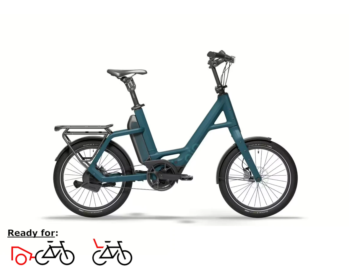 QIO Compact PXA+ 20", unisex - 800WH, Freilauf, petrol blue matt matt, 20"