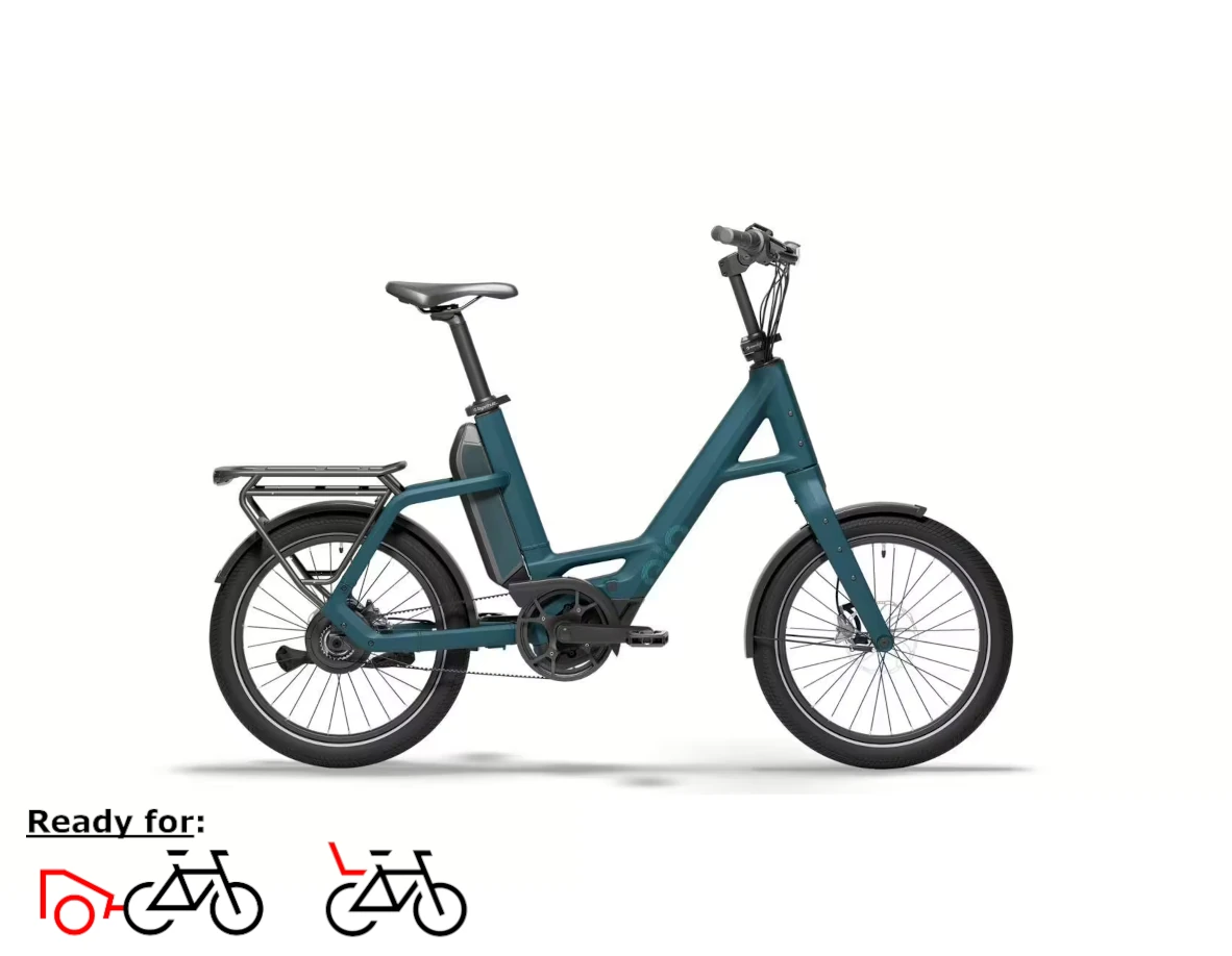 QiO Compact PE, unisex - 545WH, Freilauf, petrol blue matt, 20"