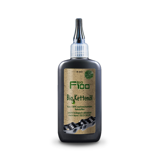 Dr. Wack F100, Bio Kettenöl, - 100 ml, Recyclat-Tropfflasche, Plege der Kette
