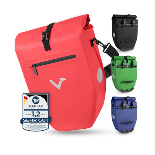 Valkental Bike Bag Gepäckträgertasche, Rot - 28l Volumen