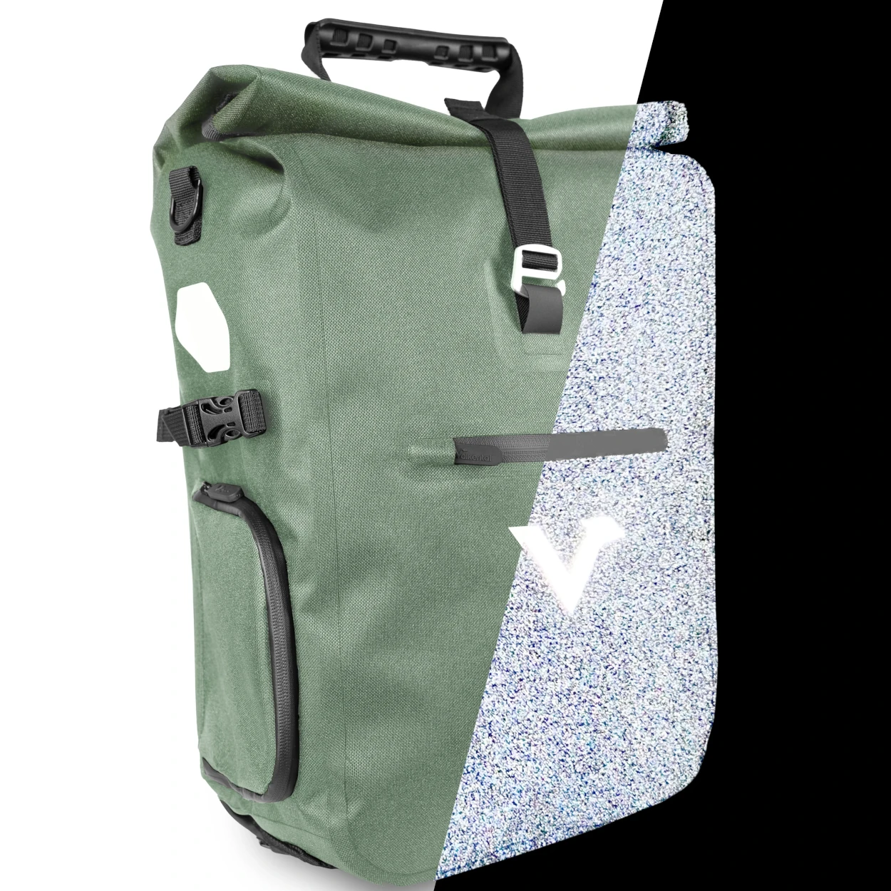 Valkental ValkPro 3in1 Fahrradtasche - Green Reflective, 22l bis 26l Volumen