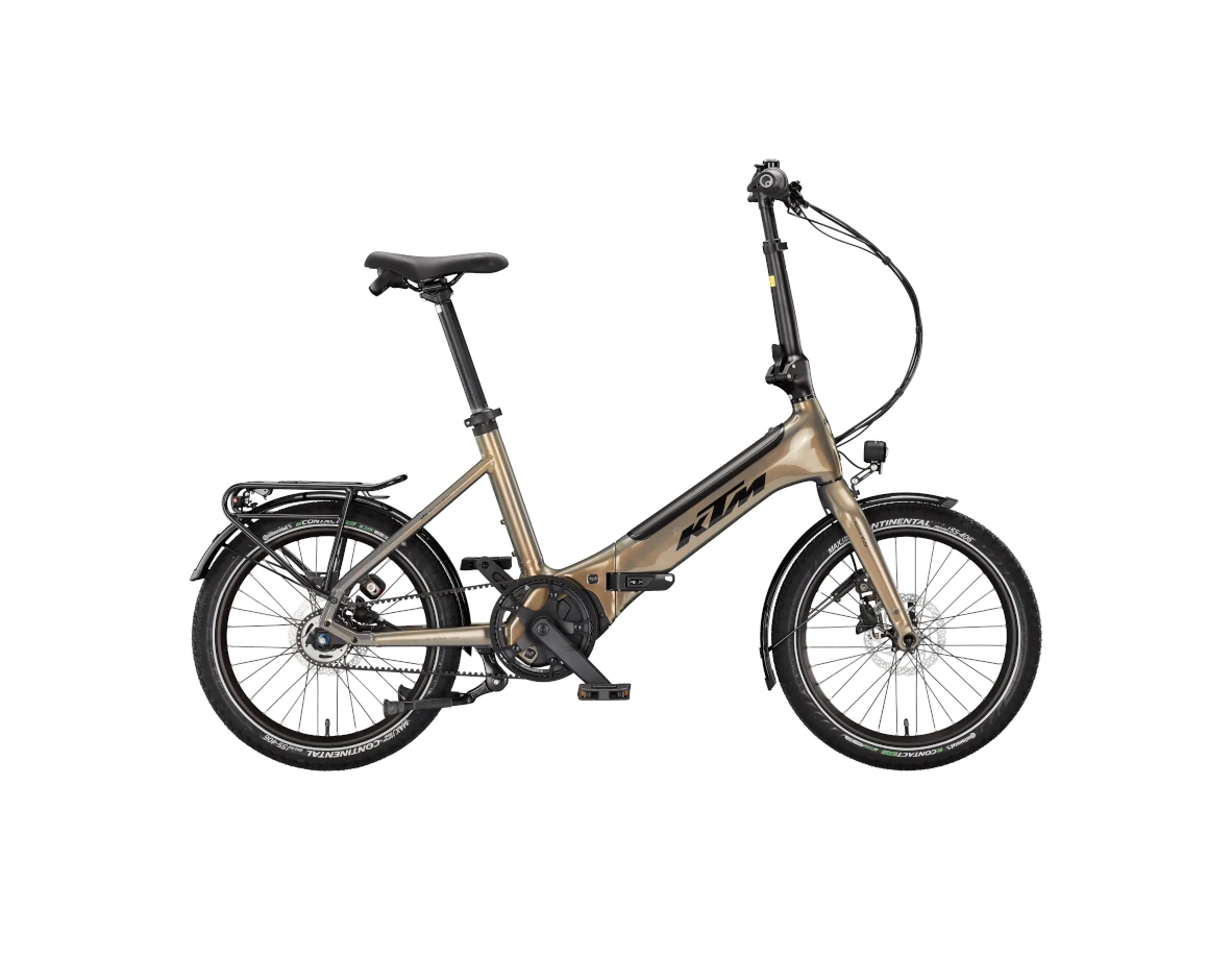 KTM Macina Fold 20, Unisex, Riemen - 500Wh, Freilauf, olive pearl (black), 20"