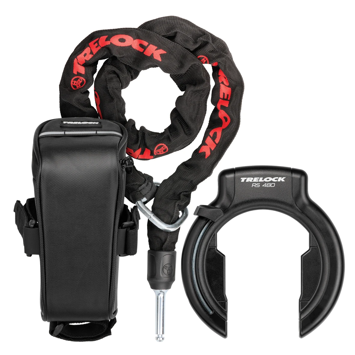 TRELOCK Rahmenschloss-Set "RS 480 XL" bis 72mm - RS 480 XL, AZ abziehbarer Schlüssel, ZR355