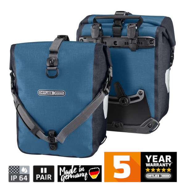 Ortlieb Sport-Roller Plus, denim - stahlblau, 25 L - 2x 12.5L, Lowrider- oder Hinterradtaschen, PS36C