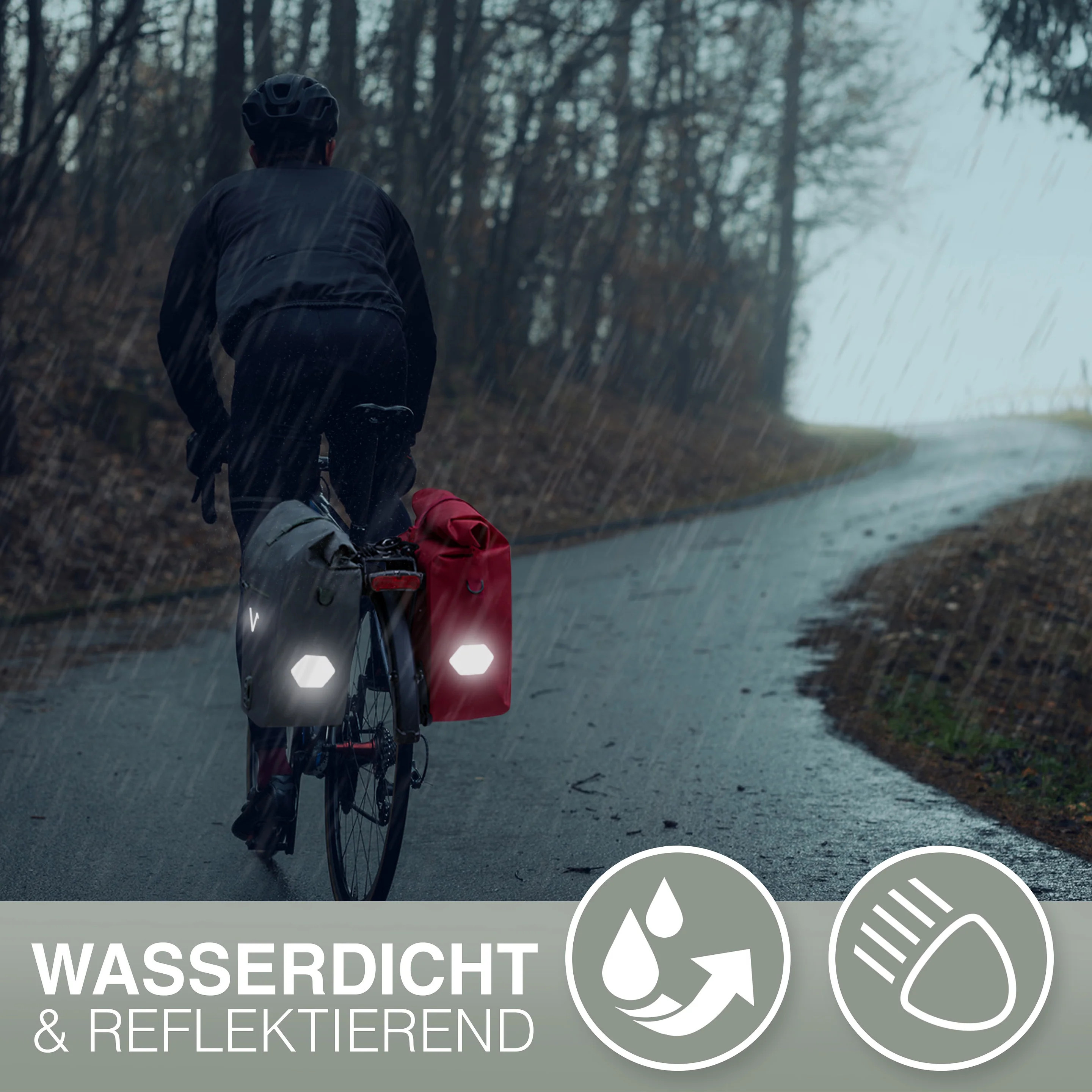 Valkental Bike Bag Urban Gepäckträgertasche - Seegras, 22l - 28l Volumen, PVC-frei