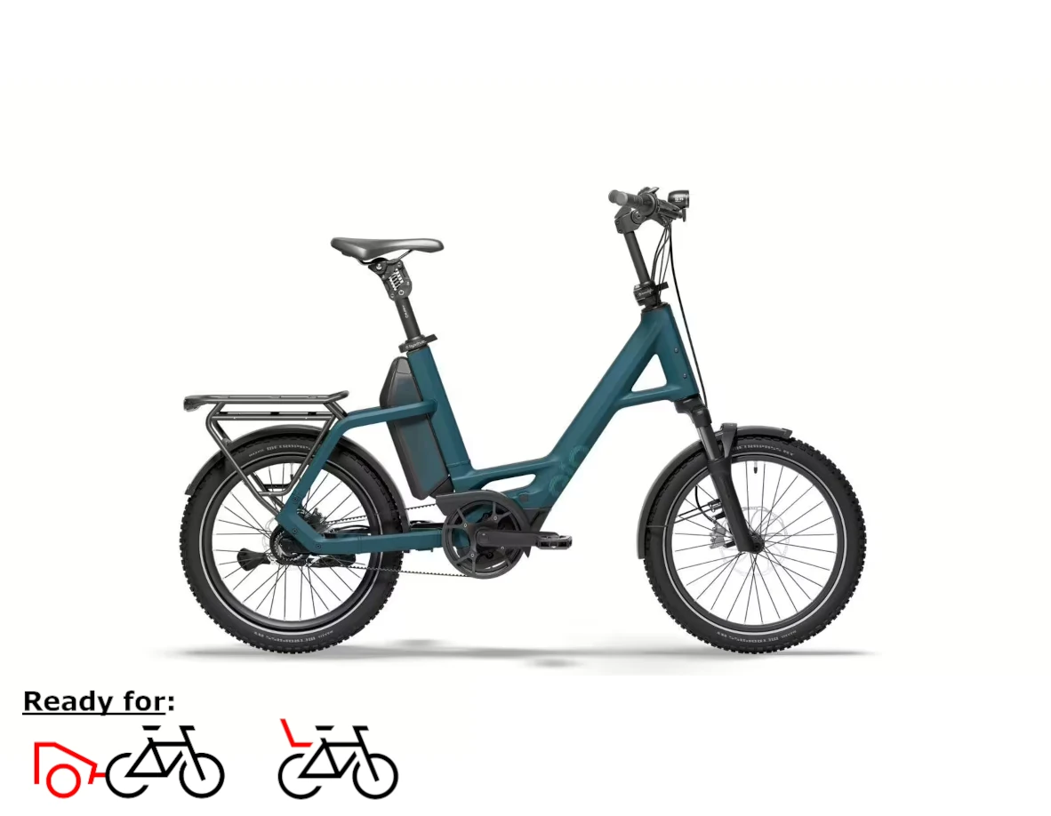 QiO Compact CX5x, unisex - 800WH, Freilauf, petrol blue matt, 20"