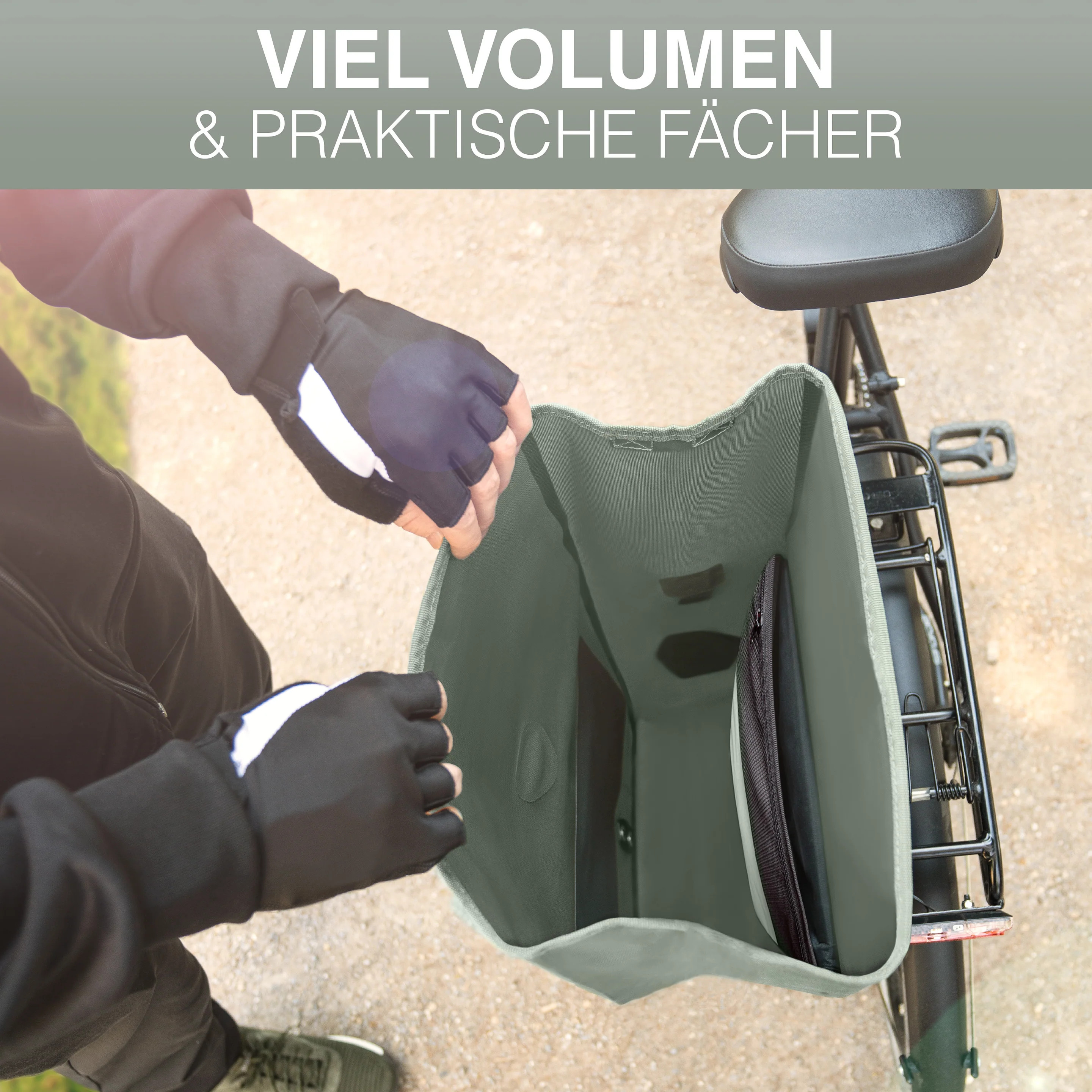 Valkental Bike Bag Urban Gepäckträgertasche - Seegras, 22l - 28l Volumen, PVC-frei