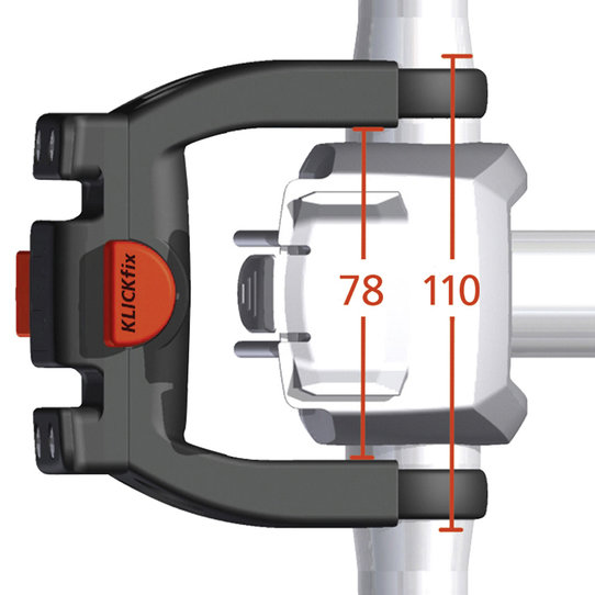 Rixen & Kaul, KlickFix Lenkeradapter E-Bike - Innenabstand 78mm